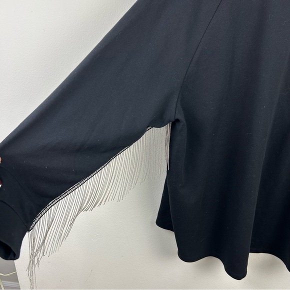 Metal Tassel Crewneck Sweater mini ball beaded tassels western look size: L - Picture 8 of 8